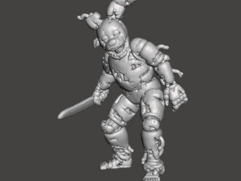 FNAF SPRINGTRAP MINIATURE MODEL HORROR FANTASY GAMES RPG DND 3D 打印模型