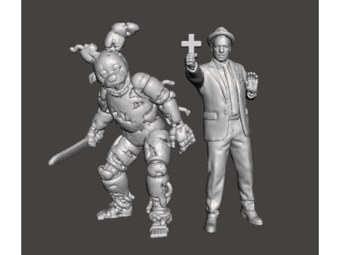 FNAF SPRINGTRAP MINIATURE MODEL HORROR FANTASY GAMES RPG DND 3D Druckmodell
