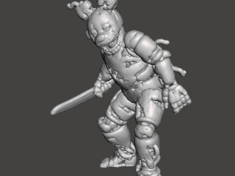 FNAF SPRINGTRAP MINIATURE MODEL HORROR FANTASY GAMES RPG DND 3D Print Model
