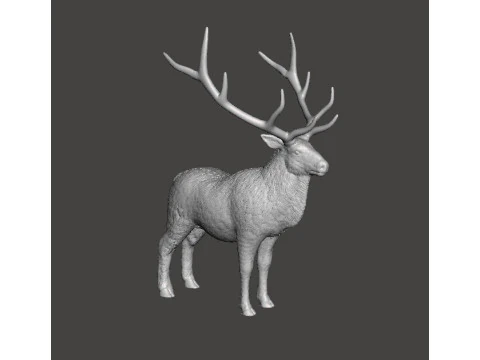 鹿の像の装飾品リアルな彫刻フィギュアモデル動物野生動物 3Dプリントモデル