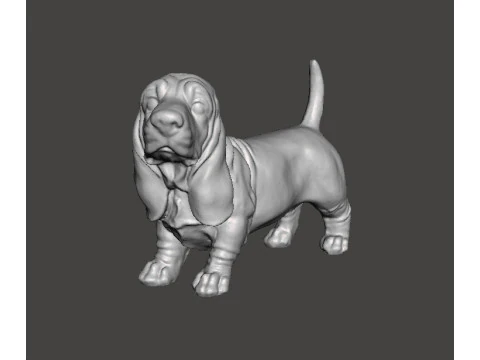 PIES BASSET HOUND STATUA RZEŹBA MODEL FIGURKI ZWIERZĘ Model do druku 3D