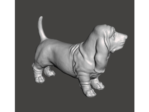 DOG BASSET HOUND STATUE SCULPTURE FIGURE MODEL PET Model do druku 3D