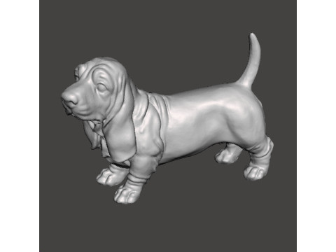 DOG BASSET HOUND STATUE SCULPTURE FIGURE MODEL PET Model do druku 3D