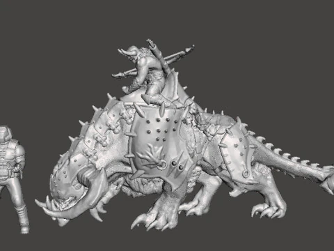 PINKY RIDER DEMON MINIATURE MODEL FIGURE FOR FANTASY OR SCIFI GAMES RPG DND 3D Print Model