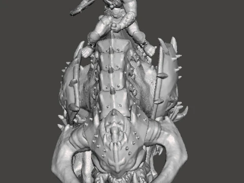 PINKY RIDER DEMON MINIATURE MODEL FIGURE FOR FANTASY OR SCIFI GAMES RPG DND 3D Print Model
