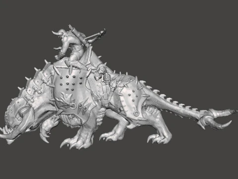 PINKY RIDER DEMON MINIATURE MODEL FIGURE FOR FANTASY OR SCIFI GAMES RPG DND 3D Print Model