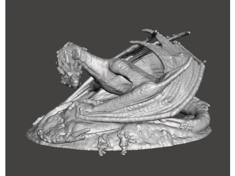MODELLO IN MINIATURA DI SMOWG THE GREEDY DRAGON IN SCALA DA 6 MM PER GIOCHI FANTASY EPIC Modello di stampa 3D