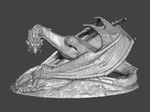 MODELLO IN MINIATURA DI SMOWG THE GREEDY DRAGON IN SCALA DA 6 MM PER GIOCHI FANTASY EPIC Modello di stampa 3D