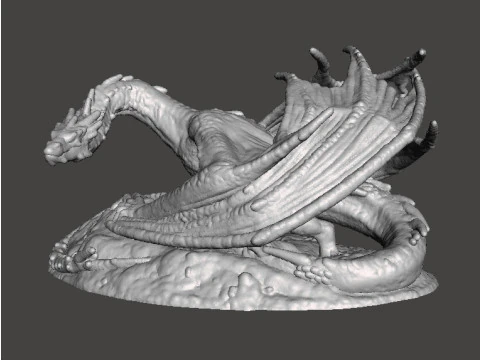 MODELLO IN MINIATURA DI SMOWG THE GREEDY DRAGON IN SCALA DA 6 MM PER GIOCHI FANTASY EPIC Modello di stampa 3D