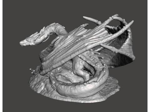 MODELLO IN MINIATURA DI SMOWG THE GREEDY DRAGON IN SCALA DA 6 MM PER GIOCHI FANTASY EPIC Modello di stampa 3D
