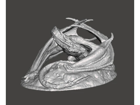MODELLO IN MINIATURA DI SMOWG THE GREEDY DRAGON IN SCALA DA 6 MM PER GIOCHI FANTASY EPIC Modello di stampa 3D