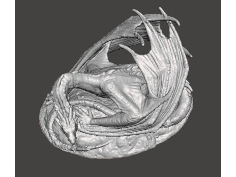 MODELLO IN MINIATURA DI SMOWG THE GREEDY DRAGON IN SCALA DA 6 MM PER GIOCHI FANTASY EPIC Modello di stampa 3D
