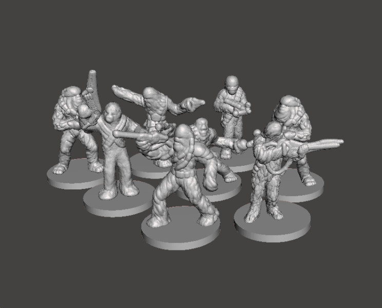 6MM SCALE SW WOOKIE SOLDIERS SET MINIATURE MODELS FOR SCIFI GAMES EPIC 3Dプリントモデル .c4d .max .obj .3ds .fbx .stl .blend