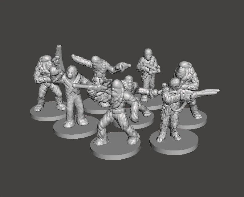 6MM &Ouml;L&Ccedil;EKLİ SW WWOKIE ASKERLERİ SCIFI OYUNLARI EPIC İ&Ccedil;İN MİNYAT&Uuml;R MODELLER SET 3D Baskı Modeli .c4d .max .obj .3ds .fbx .stl .blend 
