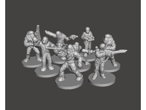 6MM SCALE SW WOOKIE SOLDIERS SET MINIATURE MODELS FOR SCIFI GAMES EPIC 3D प्रिंट मॉडल