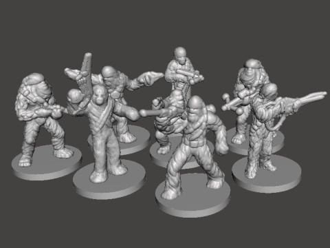 6MM SCALE SW WOOKIE SOLDIERS SET MINIATURE MODELS FOR SCIFI GAMES EPIC 3Dプリントモデル