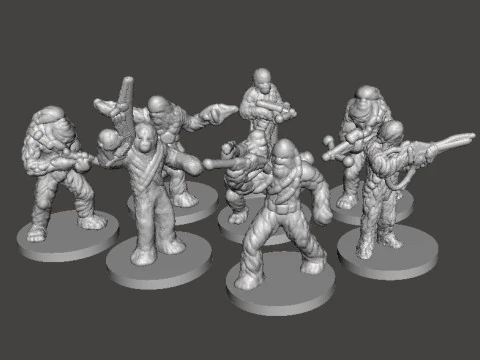 6MM &Ouml;L&Ccedil;EKLİ SW WWOKIE ASKERLERİ SCIFI OYUNLARI EPIC İ&Ccedil;İN MİNYAT&Uuml;R MODELLER SET 3D Baskı Modeli