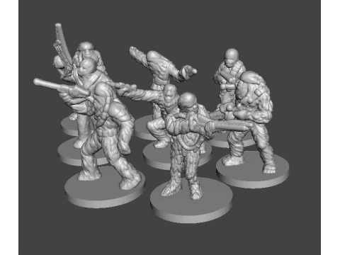 6MM &Ouml;L&Ccedil;EKLİ SW WWOKIE ASKERLERİ SCIFI OYUNLARI EPIC İ&Ccedil;İN MİNYAT&Uuml;R MODELLER SET 3D Baskı Modeli