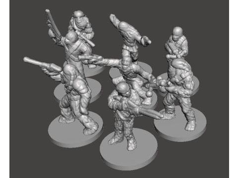 6MM SCALE SW WOOKIE SOLDIERS SET MINIATURE MODELS FOR SCIFI GAMES EPIC 3Dプリントモデル