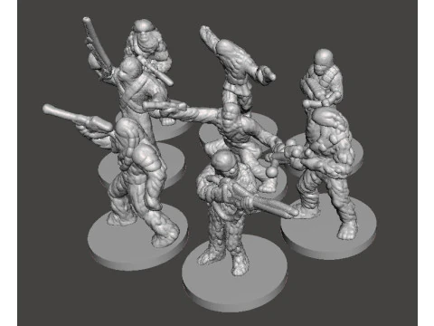 6MM &Ouml;L&Ccedil;EKLİ SW WWOKIE ASKERLERİ SCIFI OYUNLARI EPIC İ&Ccedil;İN MİNYAT&Uuml;R MODELLER SET 3D Baskı Modeli