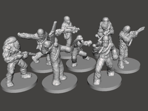 6MM SCALE SW WOOKIE SOLDIERS SET MINIATURE MODELS FOR SCIFI GAMES EPIC 3Dプリントモデル