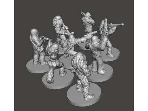 6MM &Ouml;L&Ccedil;EKLİ SW WWOKIE ASKERLERİ SCIFI OYUNLARI EPIC İ&Ccedil;İN MİNYAT&Uuml;R MODELLER SET 3D Baskı Modeli