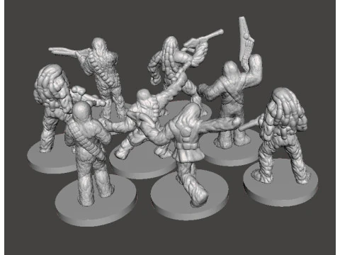 6MM &Ouml;L&Ccedil;EKLİ SW WWOKIE ASKERLERİ SCIFI OYUNLARI EPIC İ&Ccedil;İN MİNYAT&Uuml;R MODELLER SET 3D Baskı Modeli