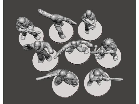 6MM &Ouml;L&Ccedil;EKLİ SW WWOKIE ASKERLERİ SCIFI OYUNLARI EPIC İ&Ccedil;İN MİNYAT&Uuml;R MODELLER SET 3D Baskı Modeli