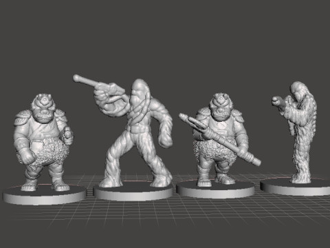 6MM SCALE SW WOOKIE SOLDIERS SET MINIATURE MODELS FOR SCIFI GAMES EPIC 3Dプリントモデル