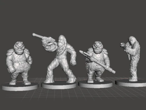 6MM &Ouml;L&Ccedil;EKLİ SW WWOKIE ASKERLERİ SCIFI OYUNLARI EPIC İ&Ccedil;İN MİNYAT&Uuml;R MODELLER SET 3D Baskı Modeli