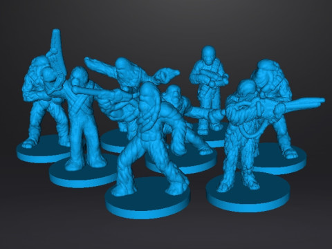 6MM SCALE SW WOOKIE SOLDIERS SET MINIATURE MODELS FOR SCIFI GAMES EPIC 3Dプリントモデル