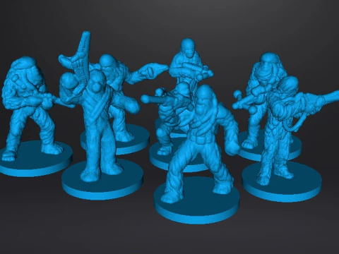 6MM &Ouml;L&Ccedil;EKLİ SW WWOKIE ASKERLERİ SCIFI OYUNLARI EPIC İ&Ccedil;İN MİNYAT&Uuml;R MODELLER SET 3D Baskı Modeli