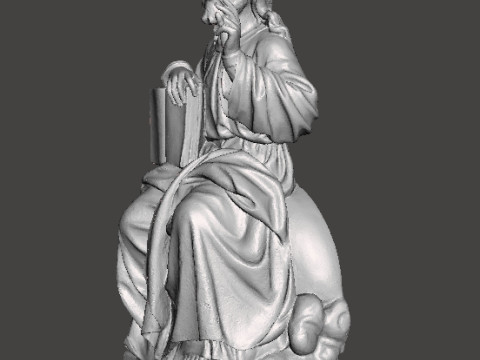 JESUS CHRIST SITTING WITH HOLY BIBLE RELIGIOUS STATUE ART 3D Print Model