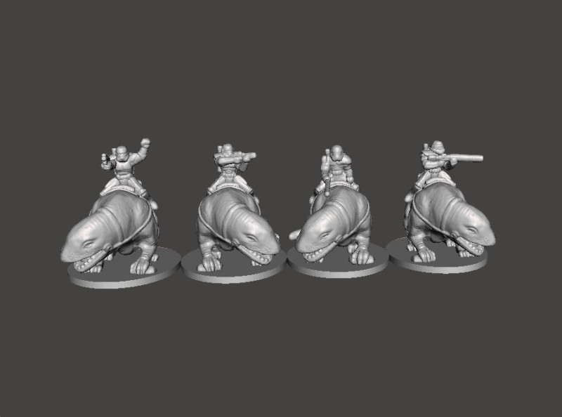 6MM SCALE SW SANDTROOPERS ON DEWBACK SET MINIATURE MODELS FOR SCIFI GAMES EPIC 3D printmodel .c4d .max .obj .3ds .fbx .stl .blend