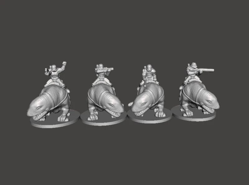 SANDTROOPERS SW IN SCALA DA 6 MM SU DEWBACK SET MODELLI IN MINIATURA PER GIOCHI SCIFI EPICI Modello di stampa 3D .c4d .max .obj .3ds .fbx .stl .blend 