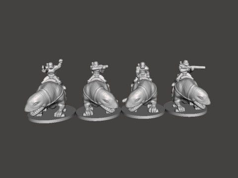6MM SCALE SW SANDTROOPERS ON DEWBACK SET MINIATURE MODELS FOR SCIFI GAMES EPIC 3D Print Model