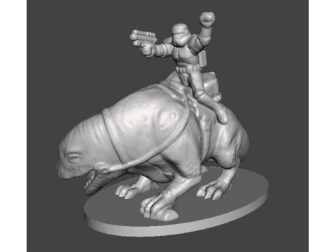 SANDTROOPERS SW IN SCALA DA 6 MM SU DEWBACK SET MODELLI IN MINIATURA PER GIOCHI SCIFI EPICI Modello di stampa 3D