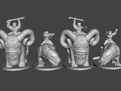 6MM SCALE SW SANDTROOPERS ON DEWBACK SET MINIATURE MODELS FOR SCIFI GAMES EPIC 3D printmodel