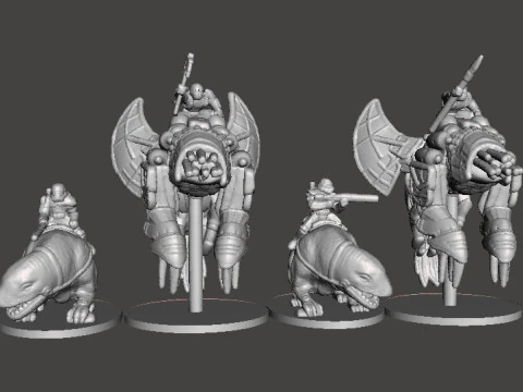 SANDTROOPERS SW IN SCALA DA 6 MM SU DEWBACK SET MODELLI IN MINIATURA PER GIOCHI SCIFI EPICI Modello di stampa 3D