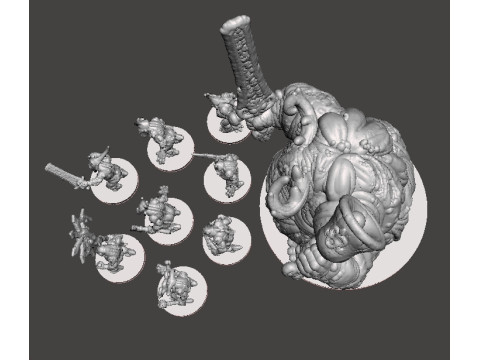 6MM SCALE DISEASE DEMONS SET MINIATURE MODELS FOR SCIFI OR FANTASY GAMES 3Dプリントモデル
