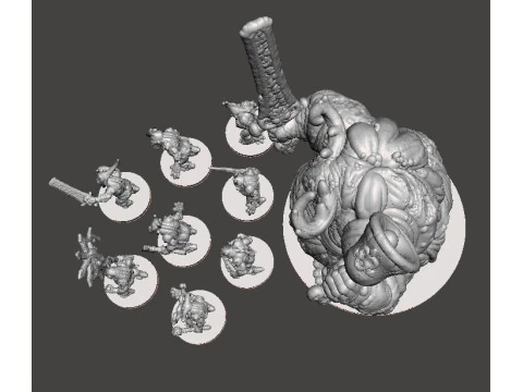 6MM &Ouml;L&Ccedil;EKLİ HASTALIK ŞEYTANLARI SETİ SCIFI VEYA FANTAZİ OYUNLAR İ&Ccedil;İN MİNYAT&Uuml;R MODELLER 3D Baskı Modeli