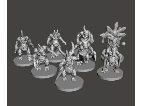 6MM &Ouml;L&Ccedil;EKLİ HASTALIK ŞEYTANLARI SETİ SCIFI VEYA FANTAZİ OYUNLAR İ&Ccedil;İN MİNYAT&Uuml;R MODELLER 3D Baskı Modeli