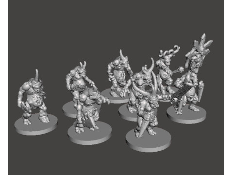 6MM SCALE DISEASE DEMONS SET MINIATURE MODELS FOR SCIFI OR FANTASY GAMES 3Dプリントモデル