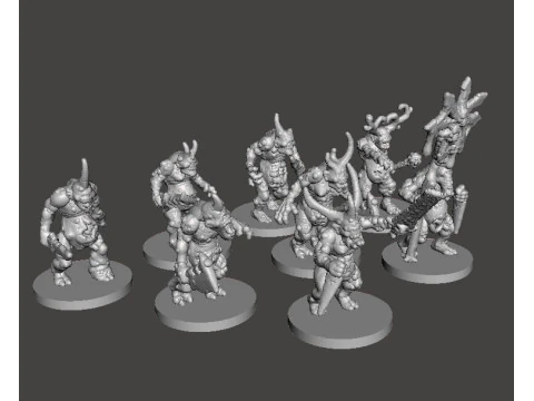 6MM &Ouml;L&Ccedil;EKLİ HASTALIK ŞEYTANLARI SETİ SCIFI VEYA FANTAZİ OYUNLAR İ&Ccedil;İN MİNYAT&Uuml;R MODELLER 3D Baskı Modeli
