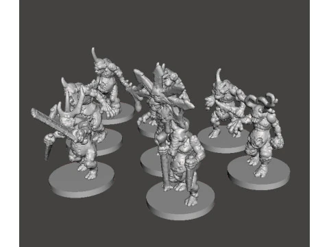 6MM &Ouml;L&Ccedil;EKLİ HASTALIK ŞEYTANLARI SETİ SCIFI VEYA FANTAZİ OYUNLAR İ&Ccedil;İN MİNYAT&Uuml;R MODELLER 3D Baskı Modeli