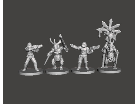 6MM SCALE DISEASE DEMONS SET MINIATURE MODELS FOR SCIFI OR FANTASY GAMES 3Dプリントモデル