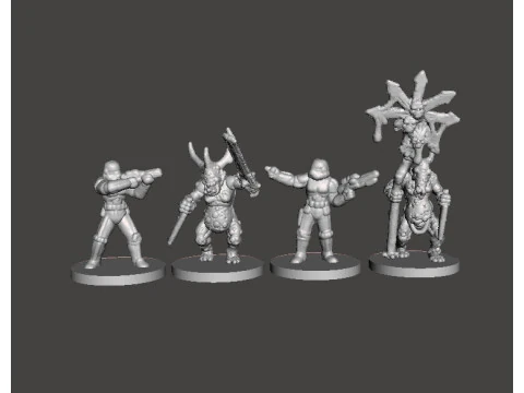6MM &Ouml;L&Ccedil;EKLİ HASTALIK ŞEYTANLARI SETİ SCIFI VEYA FANTAZİ OYUNLAR İ&Ccedil;İN MİNYAT&Uuml;R MODELLER 3D Baskı Modeli