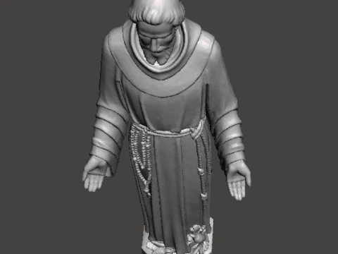 SAINT FRANCIS OF ASSISI RELIGIOUS STATUE SCULPTURE ART 3D Print Model