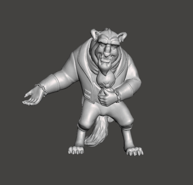THE BEAST SCULPTURE FIGURE MODEL STATUE TOY ORNAMENT 3D Baskı Modeli .c4d .max .obj .3ds .fbx .stl .blend