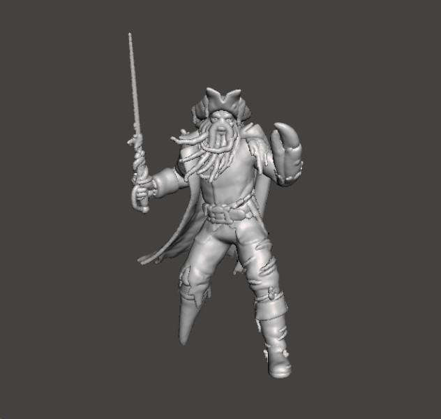DAVY JONES CAPTAIN MINIATURE MODEL FANTASY GAMES RPG DND 3Dプリントモデル .c4d .max .obj .3ds .fbx .stl .blend